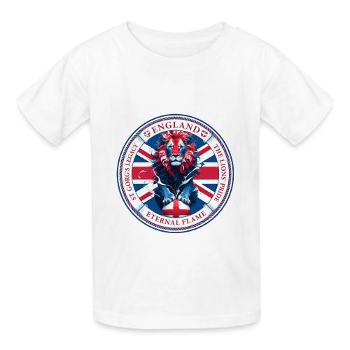 England Lion Emblem T Shirt, Flag Pride Gift - Heavyweight Kid's T-Shirt