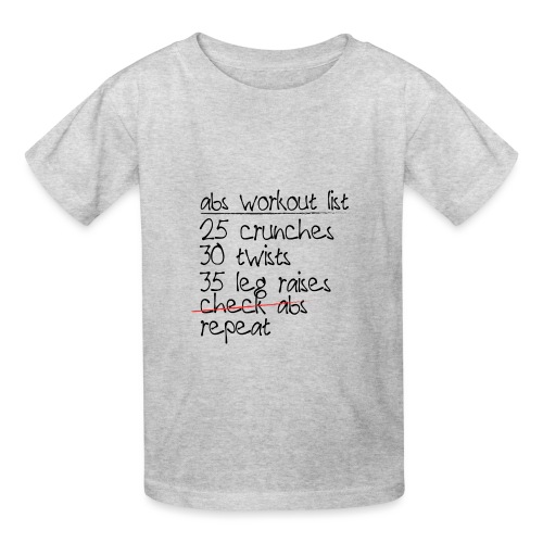 Abs Workout List - Hanes Youth T-Shirt