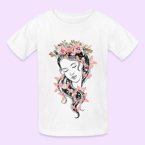 Butterfly Flower Goddess - Fairytale Design - Heavyweight Kid's T-Shirt