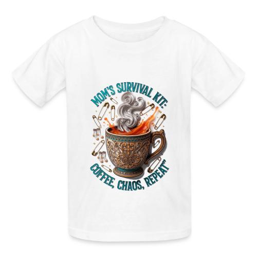 Mom's Survival Kit Tee | Coffee Chaos - Heavyweight Kid's T-Shirt