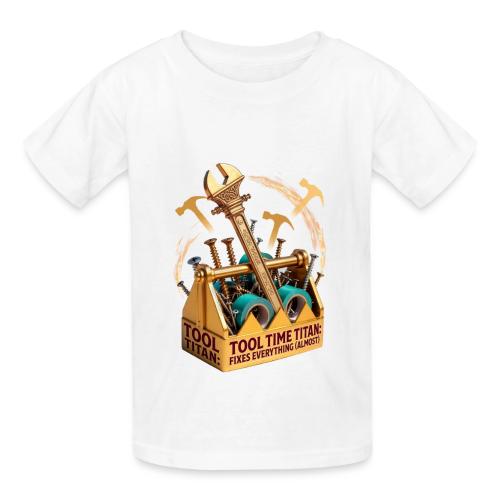 Tool Time Titan T Shirt, Funny Dad Gift - Heavyweight Kid's T-Shirt