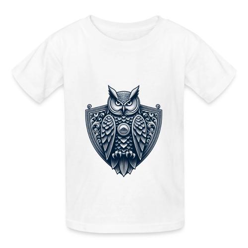 Night Watch Owl T Shirt, Sarcastic Dad Gift - Heavyweight Kid's T-Shirt