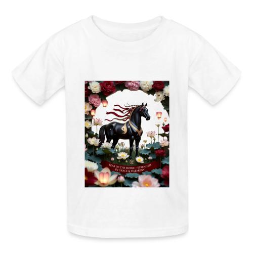 Year of the Horse Harmony T Shirt, Lunar New Year - Heavyweight Kid's T-Shirt