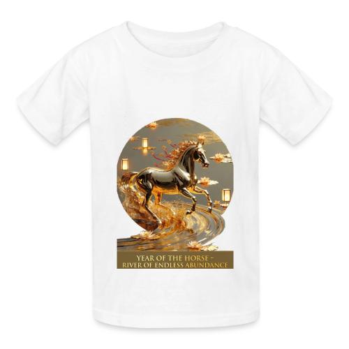 Year of the Horse Abundance T Shirt, Lunar NY Gift - Heavyweight Kid's T-Shirt