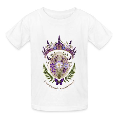 Spring Meadow Crown Tee, Cottagecore Renewal Gift - Heavyweight Kid's T-Shirt