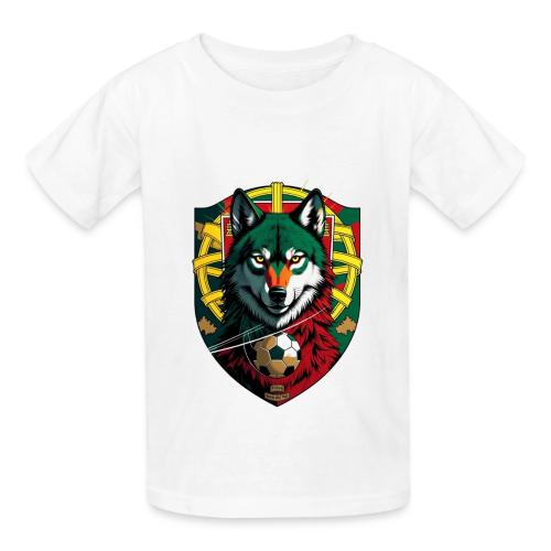 Portugal Iberian Wolf Soccer T Shirt,Football Gift - Heavyweight Kid's T-Shirt
