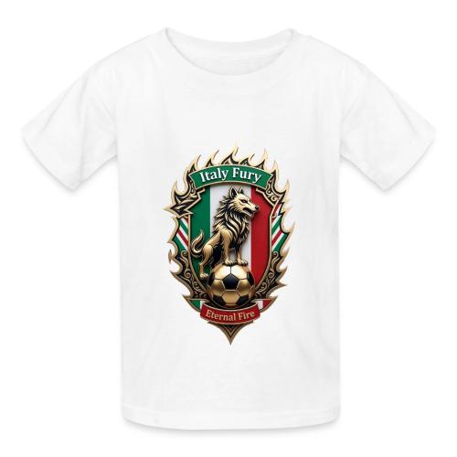 Italy Wolf Fury T-Shirt, Italian Flag Pride Gift - Heavyweight Kid's T-Shirt