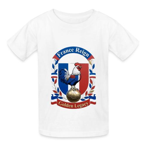France Rooster Reign T-Shirt, Tricolore Pride Gift - Heavyweight Kid's T-Shirt