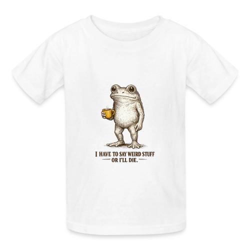 Weird Stuff Frog Coffee Humor - Heavyweight Kid's T-Shirt