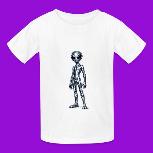 Silver Alien - Heavyweight Kid's T-Shirt