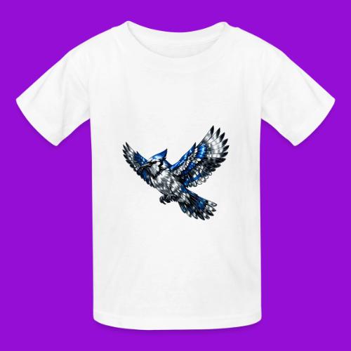 Silver Blue Jay in Flight - Heavyweight Kid's T-Shirt