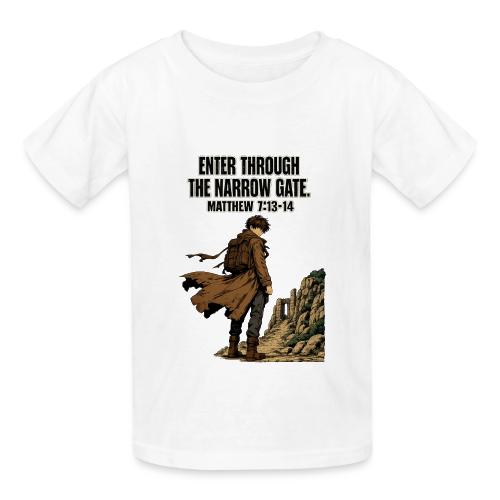 Enter Through the Narrow Gate | Matthew 7:13-14 - Heavyweight Kid's T-Shirt