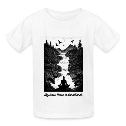 Conditional Inner Peace T-Shirt | Minimalist Zen - Heavyweight Kid's T-Shirt