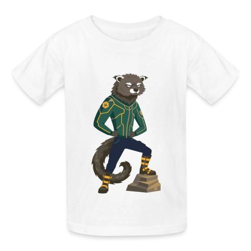 Raccoon Ranger in Neon Armor - Heavyweight Kid's T-Shirt