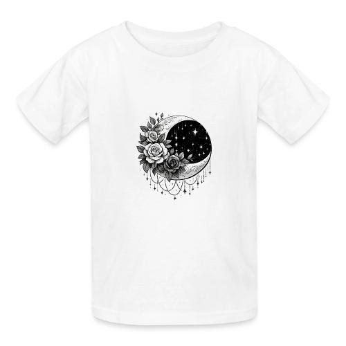 Crescent Moon Floral - Heavyweight Kid's T-Shirt