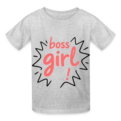 Boss Girl Bold Feminist Statement - Heavyweight Kid's T-Shirt