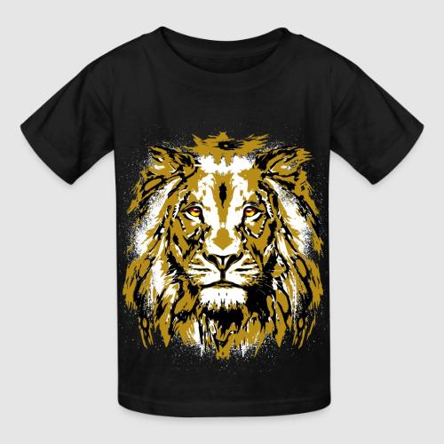 Grunge Lion Head Portrait Drawing - Vintage Lion - Heavyweight Kid's T-Shirt