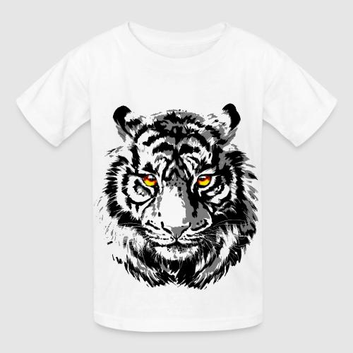 Tiger Head - Tiger Artwork - Wildlife Big Cats - Heavyweight Kid's T-Shirt