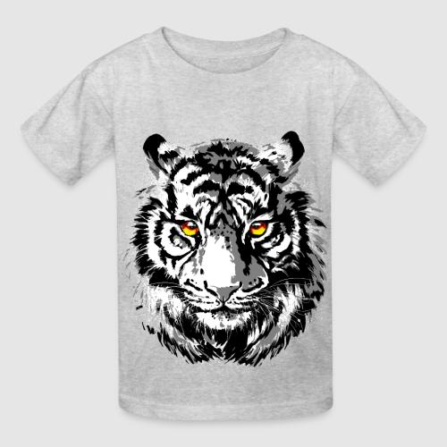 Tiger Head - Tiger Artwork - Wildlife Big Cats - Heavyweight Kid's T-Shirt