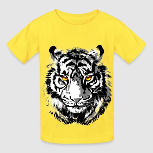 Tiger Head - Tiger Artwork - Wildlife Big Cats - Heavyweight Kid's T-Shirt