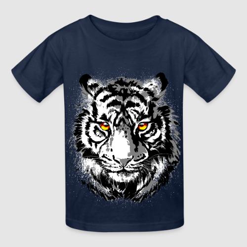 Tiger Head - Tiger Artwork - Wildlife Big Cats - Heavyweight Kid's T-Shirt