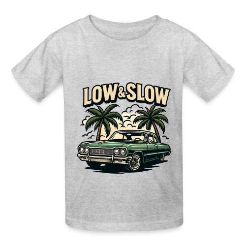 Classic Lowrider Car | Low & Slow Retro T-Shirt - Heavyweight Kid's T-Shirt