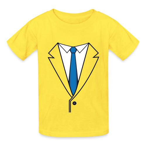 Suit with Blue Tie - Heavyweight Kid's T-Shirt