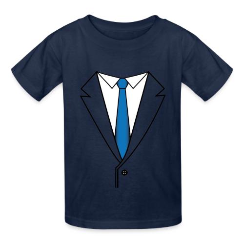 Suit with Blue Tie - Heavyweight Kid's T-Shirt