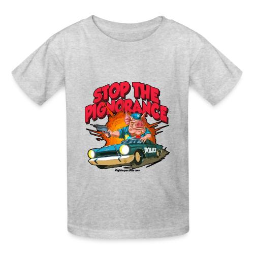 Stop Pignorance for LIGHT Material - Heavyweight Kid's T-Shirt