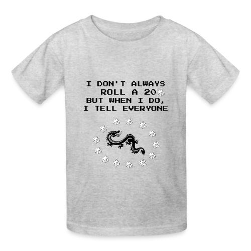 I Don't Always Roll a 20 D&D T-Shirt | Retro 8-Bit - Heavyweight Kid's T-Shirt