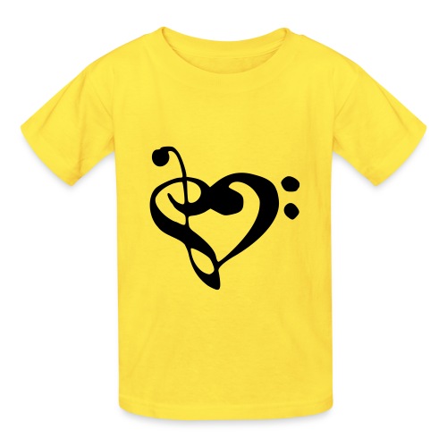 musical note with heart - Hanes Youth T-Shirt