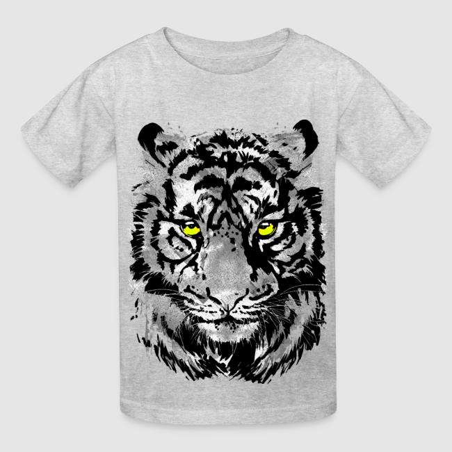 Gray Tiger Head Drawing - Black and white Tiger