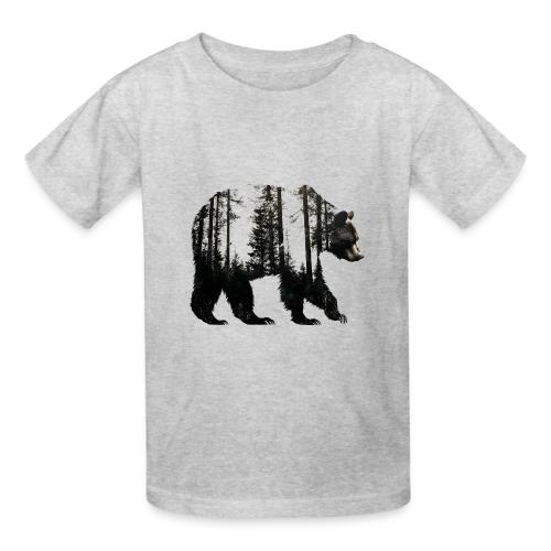 Evergreen Bear Silhouette - Heavyweight Kid's T-Shirt
