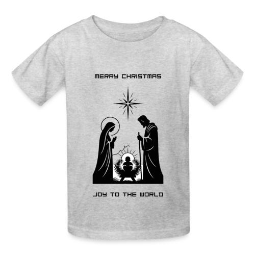 Joy to the World T-Shirt | Minimalist Nativity - Heavyweight Kid's T-Shirt