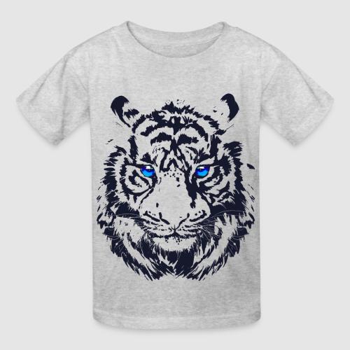 Tiger Head - Tiger Artwork - Wildlife Big Cats - Heavyweight Kid's T-Shirt