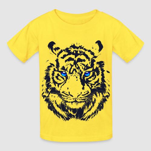 Tiger Head - Tiger Artwork - Wildlife Big Cats - Heavyweight Kid's T-Shirt