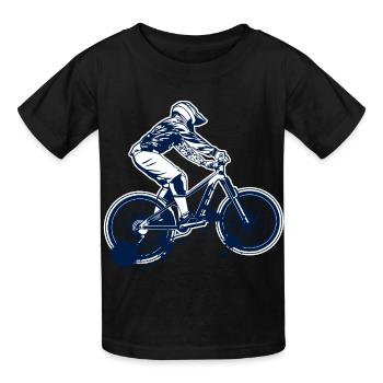 Mountain Bike - Heavyweight Kid's T-Shirt - black - Front