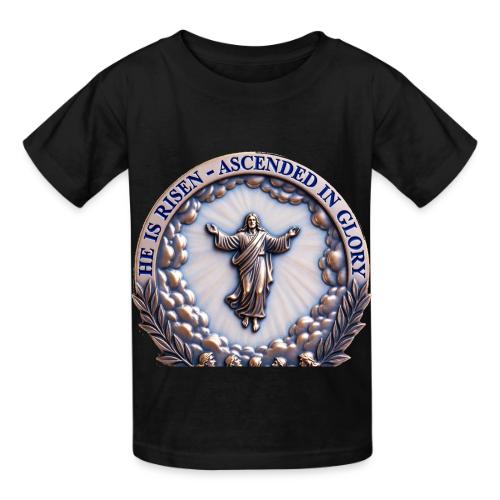 He Is Risen Ascended In Glory T Shirt, Gift - Heavyweight Kid's T-Shirt