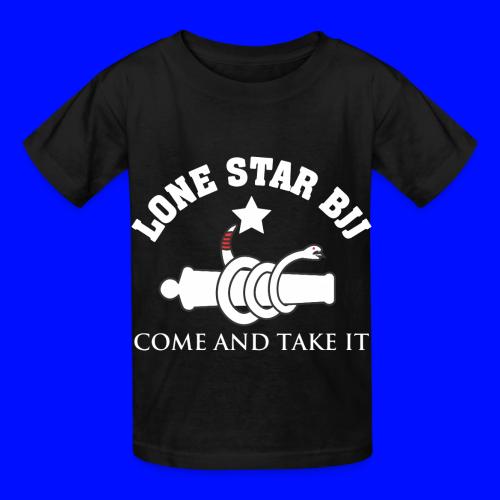 Lone Star BJJ - Come and Take It - White and Red - Heavyweight Kid's T-Shirt