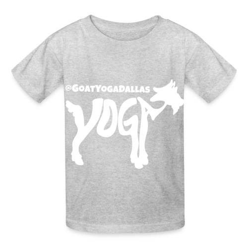 Goat Yoga Dallas White Logo - Hanes Youth T-Shirt