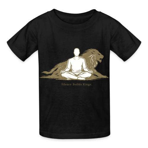 Silence Builds Kings Meditation Lion - Heavyweight Kid's T-Shirt