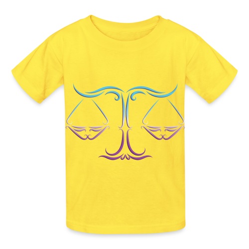 Libra Zodiac Scales of Justice Celtic Tribal - Hanes Youth T-Shirt