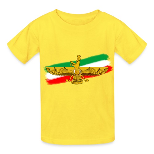 Iran Flag Faravahar Lion Sun - Hanes Youth T-Shirt