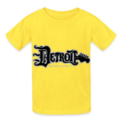 DETROIT GUITAR WTTD BLK SLR REG FONT - Heavyweight Kid's T-Shirt