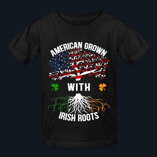American Grown with Irish Roots - Heavyweight Kid's T-Shirt