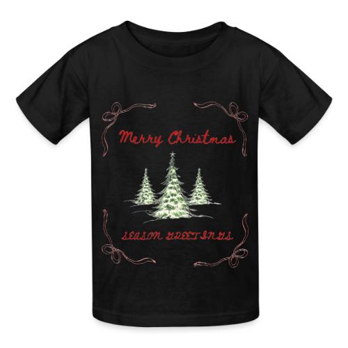 Beautiful Green Christmas Tree Graphic - Heavyweight Kid's T-Shirt