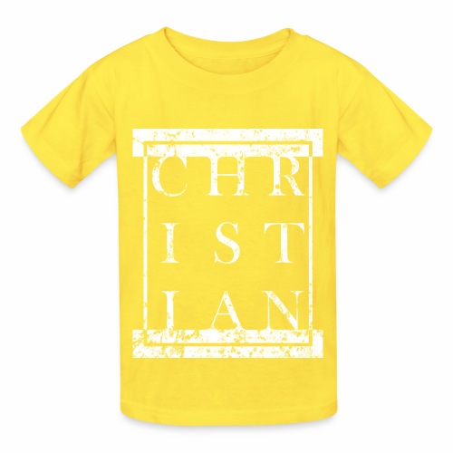 CHRISTIAN Religion - Grunge Block Box Gift Ideas - Hanes Youth T-Shirt