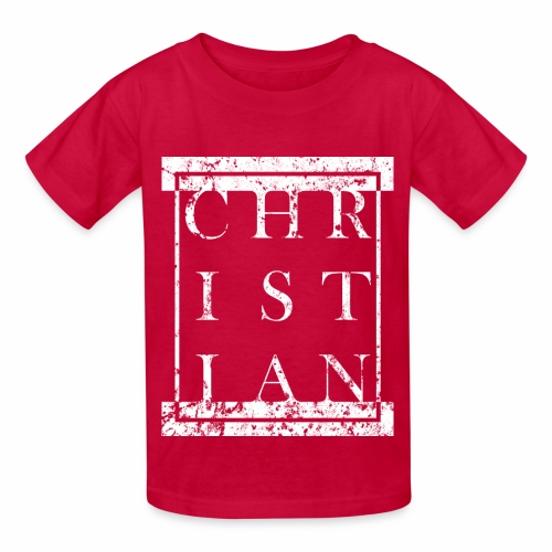 CHRISTIAN Religion - Grunge Block Box Gift Ideas - Hanes Youth T-Shirt