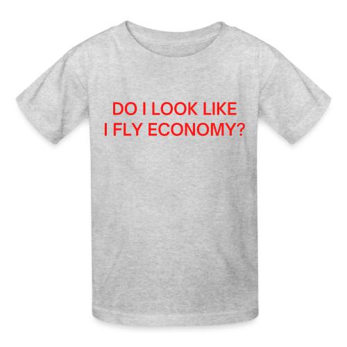 Do I Look Like I Fly Economy? (in red letters) - Heavyweight Kid's T-Shirt