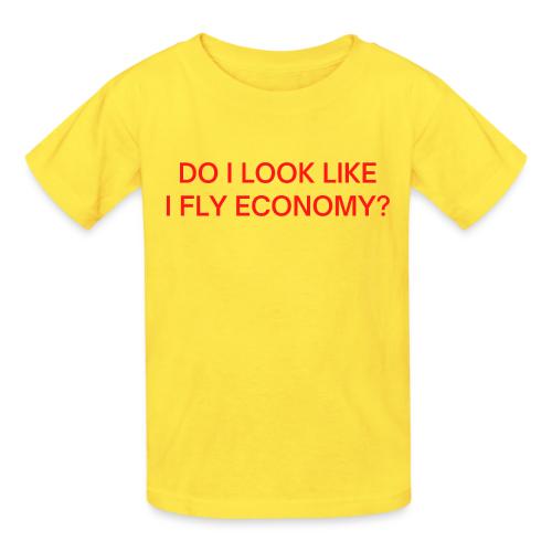 Do I Look Like I Fly Economy? (in red letters) - Heavyweight Kid's T-Shirt